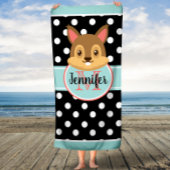 Polka Dots Rabbit Custom Kind Bath Towel Badhanddoek