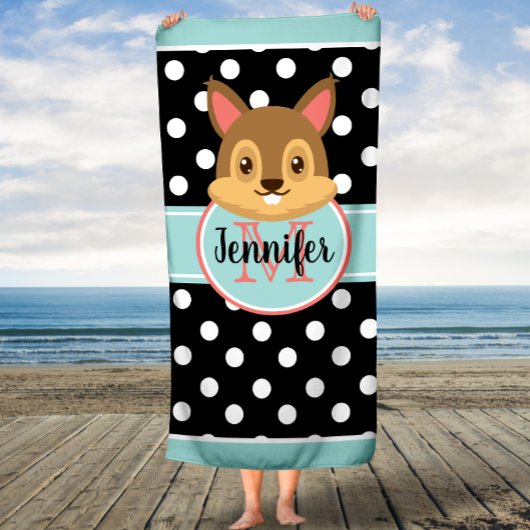 Polka Dots Rabbit Custom Kind Bath Towel Badhanddoek