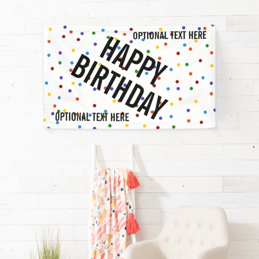 Polka Dots Rainbow Happy Birthday Party Spandoek (Insitu)