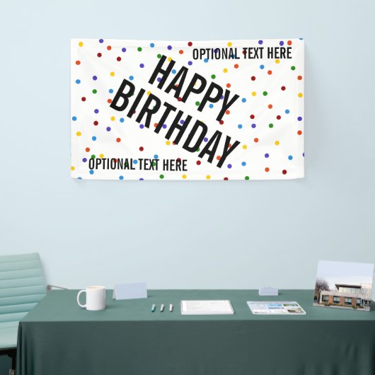 Polka Dots Rainbow Happy Birthday Party Spandoek (Beurs)