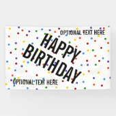 Polka Dots Rainbow Happy Birthday Party Spandoek (Horizontaal)