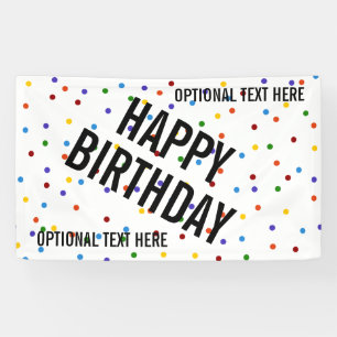 Polka Dots Rainbow Happy Birthday Party Spandoek