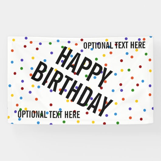 Polka Dots Rainbow Happy Birthday Party Spandoek (Horizontaal)