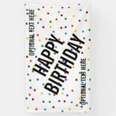 Polka Dots Rainbow Happy Birthday Party Spandoek (Verticaal)
