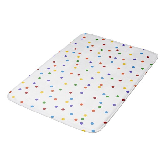 Polka Dots Rainbow op White Badmat (Gekanteld)
