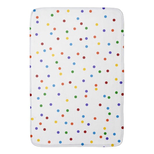 Polka Dots Rainbow op White Badmat (Voorkant Verticaal)