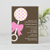 Polka Dots Rattle Baby shower Kaart (Staand voorkant)