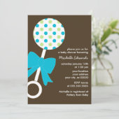 Polka Dots Rattle Baby shower Kaart (Staand voorkant)