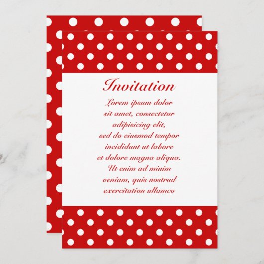 Polka Dots Red + aangepaste kleur Kaart (Voorkant / Achterkant)