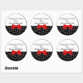 Polka Dots Red Bow Dank u Ronde Sticker (Vel)