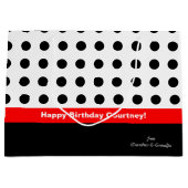 Polka Dots Red en Black Large Cadeautasje (Voorkant)