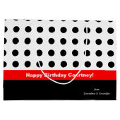 Polka Dots Red en Black Large Cadeautasje (Achterkant)