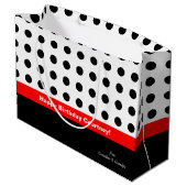 Polka Dots Red en Black Large Cadeautasje (Achterkant Gekanteld)