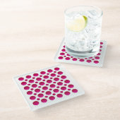 Polka Dots Red Gradient Glazen Onderzetter (Schuin)