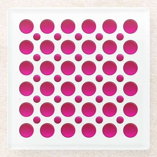 Polka Dots Red Gradient Glazen Onderzetter (Voorkant)