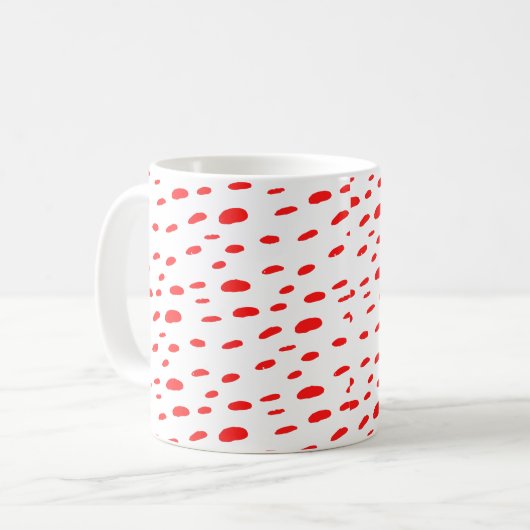 Polka Dots Red Polka Dots Dalmatian Pattern Koffiemok (Voorkant links)
