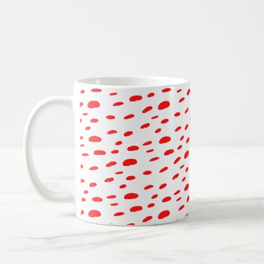 Polka Dots Red Polka Dots Dalmatian Pattern Koffiemok (Links)