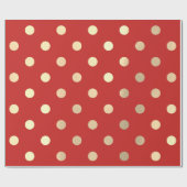 Polka Dots Red Ruby Champaigne Gold Cadeaupapier (Vlak)