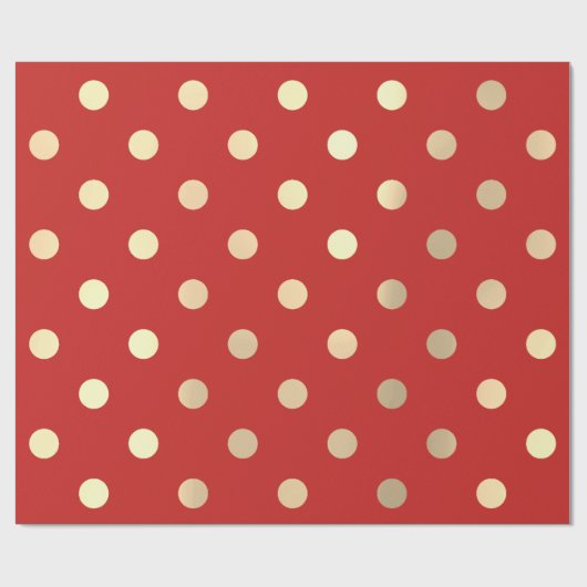 Polka Dots Red Ruby Champaigne Gold Cadeaupapier (Vlak)