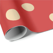 Polka Dots Red Ruby Champaigne Gold Cadeaupapier (Rol Hoek)