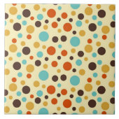Polka Dots Retro Colors Blue Yellow Red Tegeltje (Voorkant)