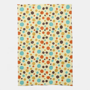 Polka Dots Retro Colors Blue Yellow Red Theedoek