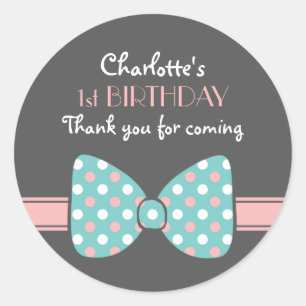 Polka Dots Ribbon Bow Stropdas Dank u Sticker