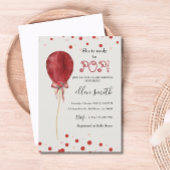 Polka Dots Rode Ballon Klaar om te Poppen Kaart