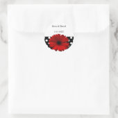 Polka dots rode gerbera envelop afdichtingen ronde sticker (Tas)