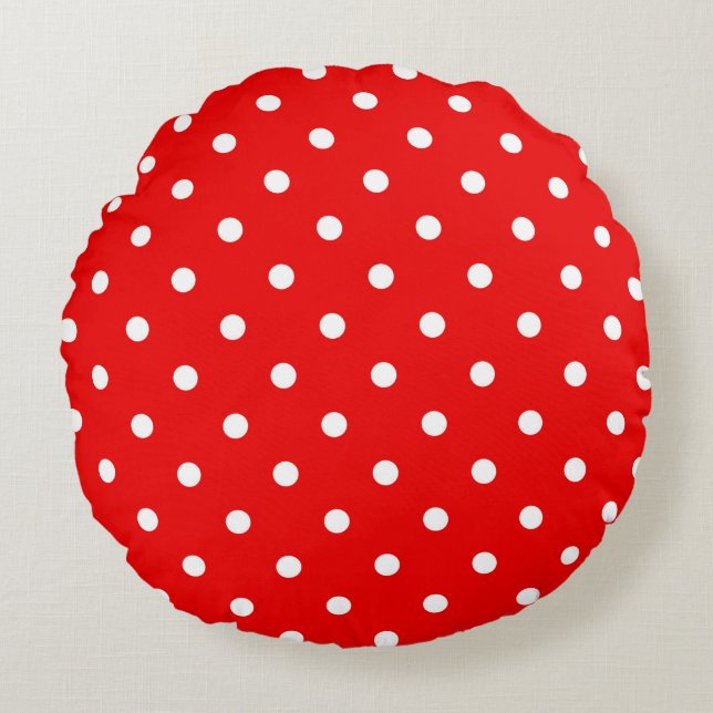 Polka dots rond kussen (Voorkant)