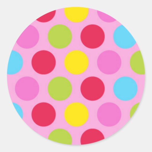 Polka Dots Ronde Sticker (Voorkant)