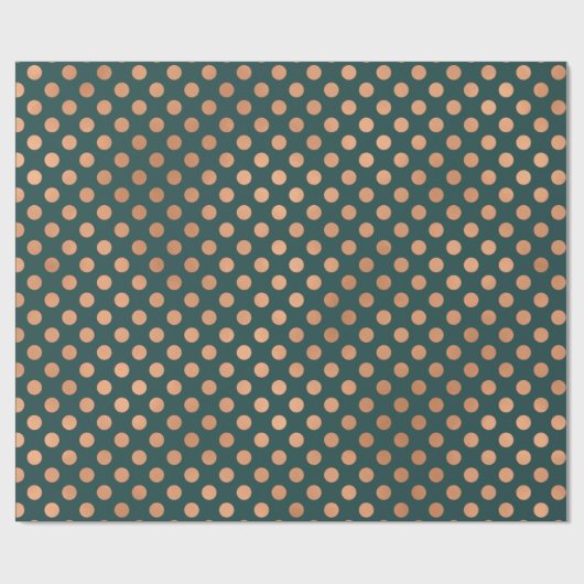 Polka Dots Roos Gouden Blush Blauwgroen Groene Geo Cadeaupapier (Vlak)