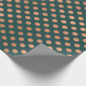 Polka Dots Roos Gouden Blush Blauwgroen Groene Geo Cadeaupapier (Hoek)