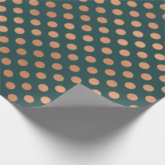 Polka Dots Roos Gouden Blush Blauwgroen Groene Geo Cadeaupapier (Hoek)