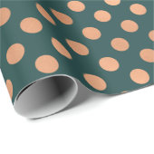 Polka Dots Roos Gouden Blush Blauwgroen Groene Geo Cadeaupapier (Rol Hoek)