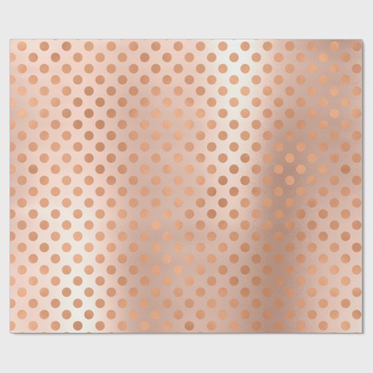Polka Dots Roos Gouden Blush Elegant Blush Powder Cadeaupapier (Vlak)