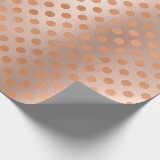 Polka Dots Roos Gouden Blush Elegant Blush Powder Cadeaupapier (Hoek)