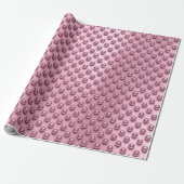 Polka Dots Roos Gouden Blush Parels Roze Mauve Cadeaupapier (Uitgerold)