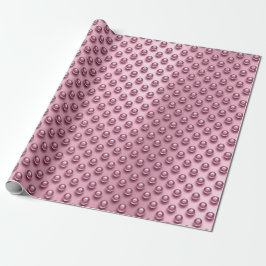 Polka Dots Roos Gouden Blush Parels Roze Mauve Cadeaupapier