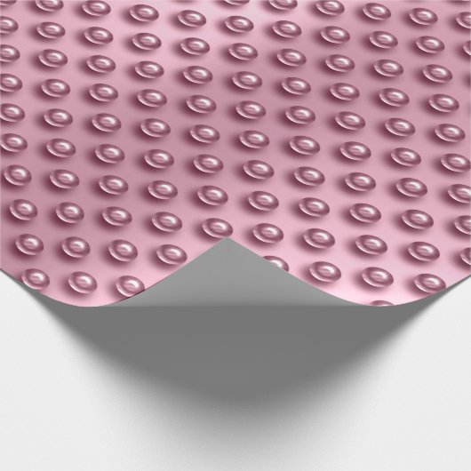Polka Dots Roos Gouden Blush Parels Roze Mauve Cadeaupapier (Hoek)
