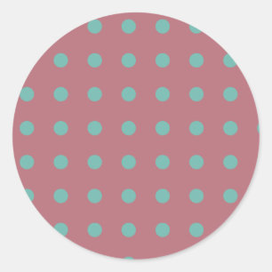 Polka Dots Roos Gouden Kleur Retro Klassiek Ronde Sticker