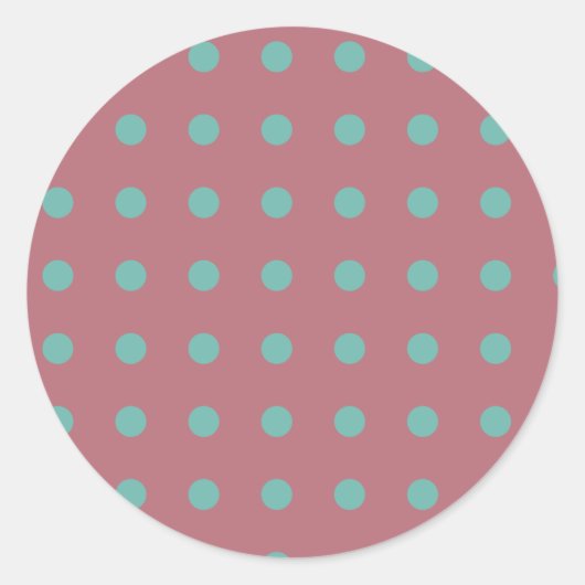 Polka Dots Roos Gouden Kleur Retro Klassiek Ronde Sticker (Voorkant)