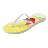 Polka Dots Rooster Yellow Teenslippers (Schuin)