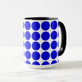 Polka Dots -Royal Blue Mok (Voorkant rechts)