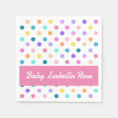 Polka Dots roze band kleurrijk Servet (Voorkant)