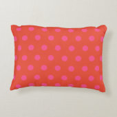 Polka Dots Roze en rood Sinaasappel monogram Accent Kussen (Achterkant)