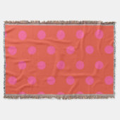 Polka Dots Roze en rood Sinaasappel monogram Deken (Voorkant)