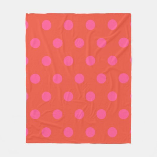 Polka Dots Roze en rood Sinaasappel monogram Fleece Deken (Voorkant)