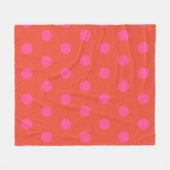 Polka Dots Roze en rood Sinaasappel monogram Fleece Deken (Voorkant (Horizontaal))