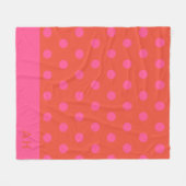 Polka Dots Roze en rood Sinaasappel monogram Fleece Deken (Voorkant (Horizontaal))